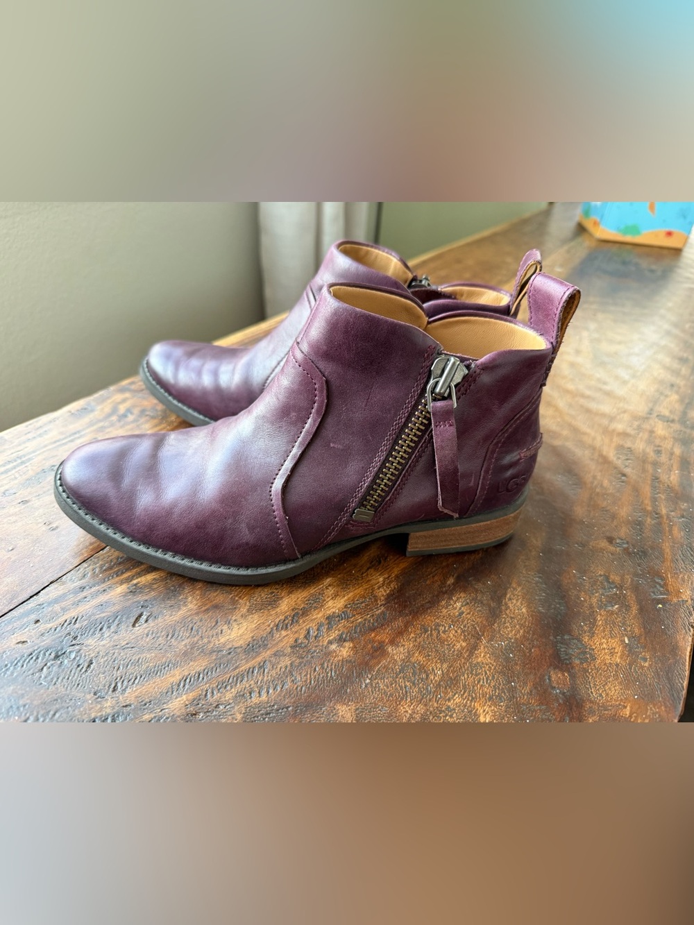 UGG Aureo leather ankle boots.